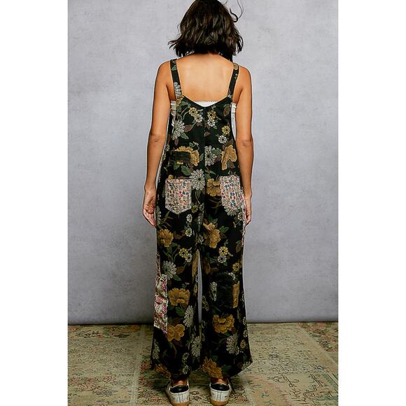 POL Wide Leg Floral Print & Patchwork Overall - Picture 3 of 4